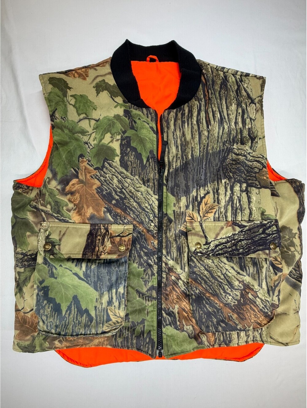 Cabela's Men's Reversable Vest Full Zip Pocket Camouflage Hunting Size XL Green